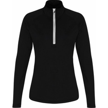TriDri® Dámske tričko s dlhým rukávom a 1/4 zipsom Čierna