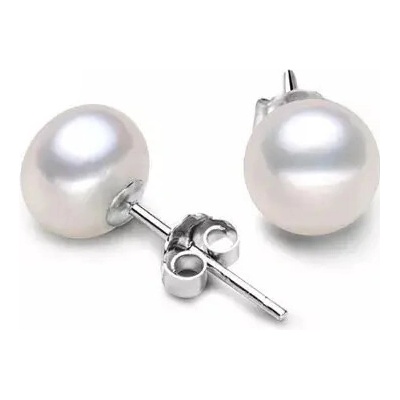 Majya Strieborné náušnice IVONA | Sladkovodná perla 10468