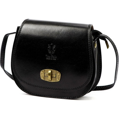 Gregorio Čierna kožená elegantná crossbody kabelka