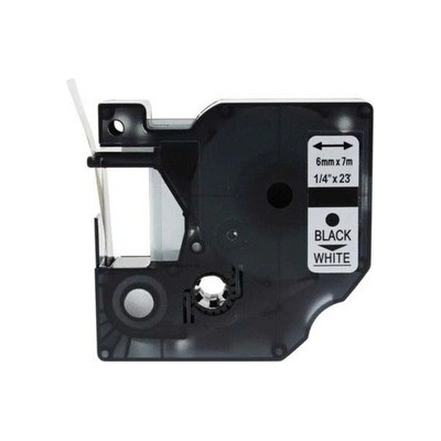Kompatibilná páska s Dymo 43613, S0720780, 6mm x 7m, čierny tisk / biely podklad