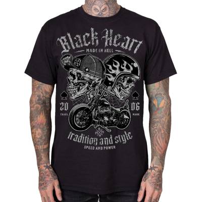 Black heart мъжка мото тениска BLACK HEART - TRADITIONAL AND STYLE - Black - 20354
