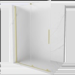 Mexen Velar плъзгаща се стенна душ кабина Walk-in 140 x 200 cm, матирано 8 mm, златна четка - 871-140-000-33-55 (871-140-000-33-55)