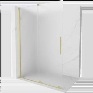 Mexen Velar плъзгаща се стенна душ кабина Walk-in 140 x 200 cm, матирано 8 mm, златна четка - 871-140-000-33-55 (871-140-000-33-55)