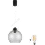 Brilagi - LED висяща лампа на кабел R GLASS 1xE27/60W/230V Ø 25 см черна/димно сива (BG5783C)
