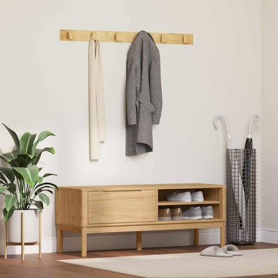 vidaXL Лавица за коридор FLORO Кафяво с восъчно покритие Солиден бор (42011243)