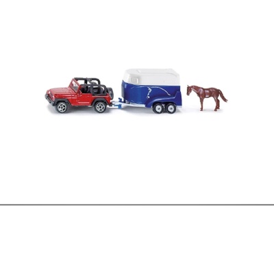 Siku Jeep auto s přívěsem na koně s