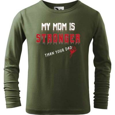 Dobrý triko dětské bavlněné triko My mom Khaki