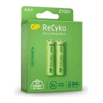 GP Batteries Акумулаторна Батерия GP R6 AA 2100mAh RECYKO 210AAHCE-EB2 NiMH 2 бр. в опаковка GP (GP-BR-210AAHCE-EB2)