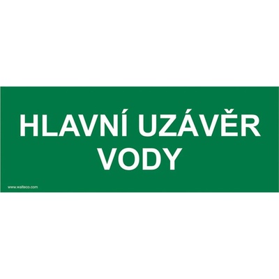 Walteco Hlavní uzávěr vody, 210x80mm, samolepka , 20080