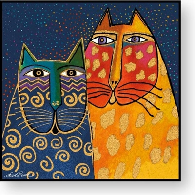 EGAN LAUREL BURCH FANTASTIC FELINES Obrázek "GATTO modrá 100 × 100 cm