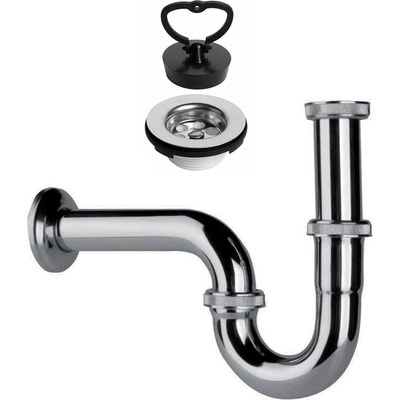 CERANO Umývadlový/bidetový sifón U + pileta - 5/4" - nerezová oceľ - DN32/220 mm - nerez