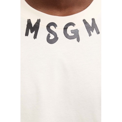 MSGM Памучна тениска msgm в бежово с принт 3740mm102.247798 (3740mm102.247798)