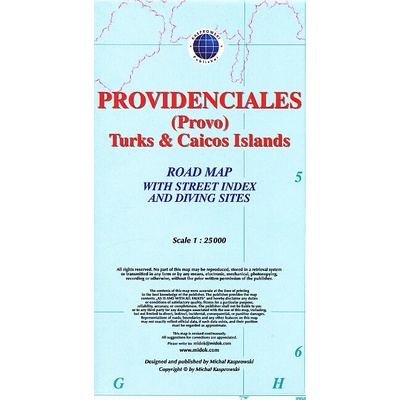 mapa Turks,Caicos 1:25 t.