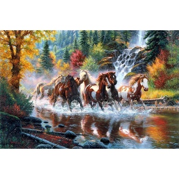 Image 1 of Milena Style Коне в реката - диамантен гоблен