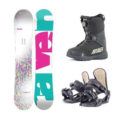 Raven Pearl white snowboard + Beany Junior vázání + Beany Avenger BS boty - 110 cm + S - EU 36-38