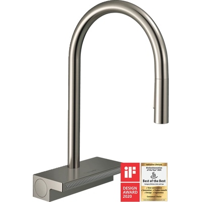 GROHE Смесител за кухня Hansgrohe Aquno Select M81-H170, Stainless Steel Finish, pull-out spray, 3jet, sBox (M81-H170 Stainless Steel 3jet sBox)