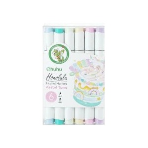 Ohuhu Алкохолни маркери Honolulu Pastel Tones 6 броя