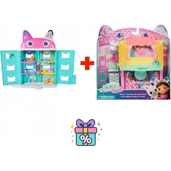 Изгоден комплект: Габби’s Dollhouse голяма къща от филма + стая към голямата къща кухня (AS_6074334_6074281)