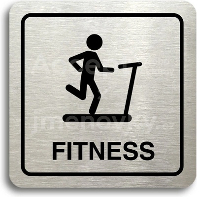 ACCEPT Piktogram fitness IV - stříbrná tabulka - černý tisk
