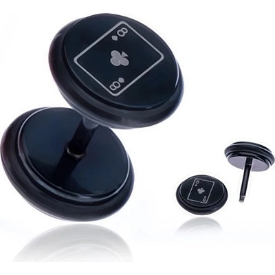 Šperky eshop falešný plug do ucha černá kolečka křížová osmička AA44.13