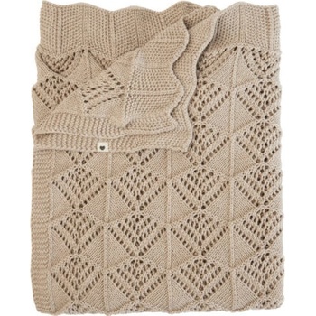 BIBS pletená vlnkovaná deka z BIO bavlny Ivory
