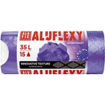 Alufix Торба за боклук, с уплътнителна лента, LDPE, ароматизирана, 35 л, 15 бр. , 53x53 см, 20 , ALUFIX "Алуфлекси", лилава MSZ3515ALUFLEXYVIO (7062)