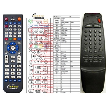 GENERAL TESLA CK-5488, CK-5489, CK-5491 V1 - съвместимо дистанционно управление на марката General (CK-5488, CK-5489, CK-5491 V1)