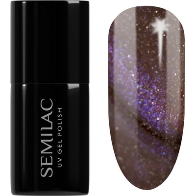 Semilac UV Hybrid Galaxy Flash gelový lak na nehty s použitím UV/LED lampy odstín 827 AI Brown 7 ml