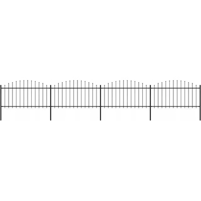 vidaXL Zahradní plot s hroty ocel (1,25–1,5) x 6,8 m černý