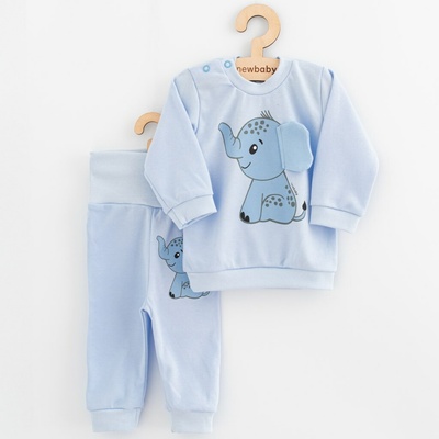 New Baby Dojčenská súprava tričko a tepláčky Happy Elephant blue