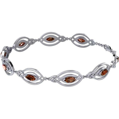 Fantasy Šperky NÁRAMEK S BROUŠENÝMI GRANÁTY, de luxe, Ag 925 P40289