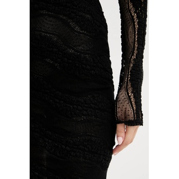 Charo Ruiz Ibiza Рокля Charo Ruiz Ibiza в черно къса с кройка по тялото 257602 (257602)