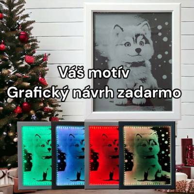 Gravírovaný osvetlený obraz
