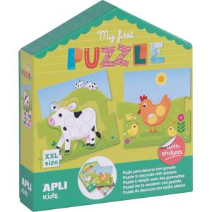 APLI Детска игра apli - Моят първи пъзел, с 5 домашни животни и стикери (17656) - ozone
