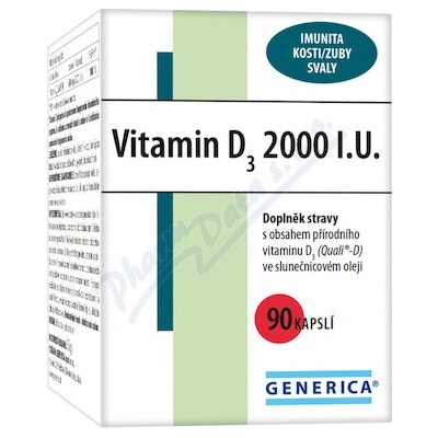 GENERICA Vitamin D3 2000 IU tobolky 90 ks