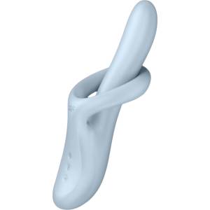 Satisfyer Heat Flex 4 - затоплящ вибратор с клиторен накрайник (сребрист)