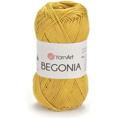 YarnArt Pletací / háčkovací příze YarnArt BEGONIA 4940 hořčicově žlutá, jednobarevná, mercerovaná, 50g/169m
