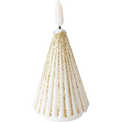 Boltze Home Svíčka ve tvaru vánočního stromečku s úmělým plamenem TORIS, 12 cm zlatá