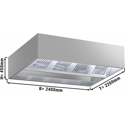 G.Gastro Indukční digestoř - 2,4 m - s filtrem a LED lampou - D11885851