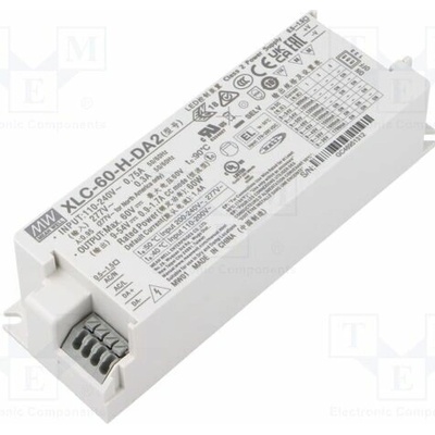 MEAN WELL XLC-60-H-DA2 Napájecí zdroj: spínaný; LED; DALI 2; 60W; 9÷54VDC; 900mA÷1,7A
