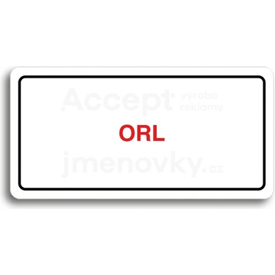 ACCEPT Piktogram ORL - bílá tabulka - barevný tisk
