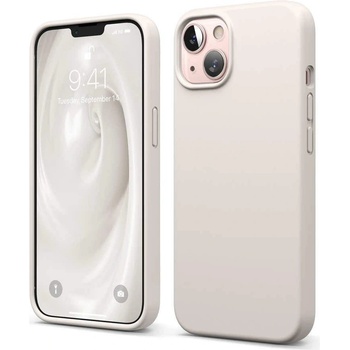 elago Soft Silicone Case - силиконов (TPU) калъф за iPhone 13 (бежов)