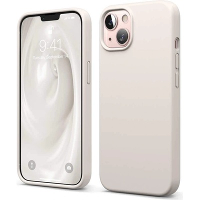 elago Soft Silicone Case - силиконов (TPU) калъф за iPhone 13 (бежов)