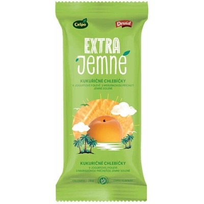 Celpo Extra jemné kukuričné chlebíčky s jogurtovou polevou s marhuľovou príchuťou jemne solené 70 g