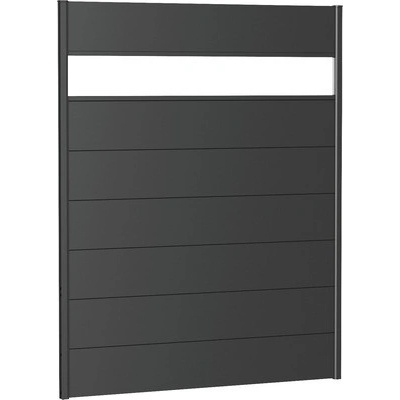 Kovový plot Biohort 150 x 180 cm hliník so sklom tmavosivý metalický