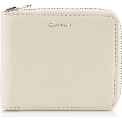 GANT LEATHER ZIP WALLET CREAM