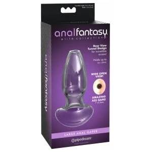 f-toys AFE Glass Tunnel Plug Large - Transparent Borosilicate, 10.9 cm