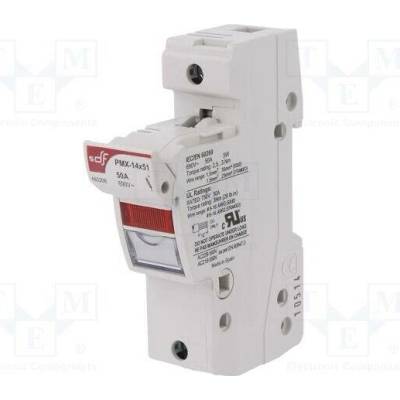 DF ELECTRIC 485208 Zásuvka; 14x51mm; na přípojnici DIN; 50A; 690VAC; Póly: 1; 750VDC