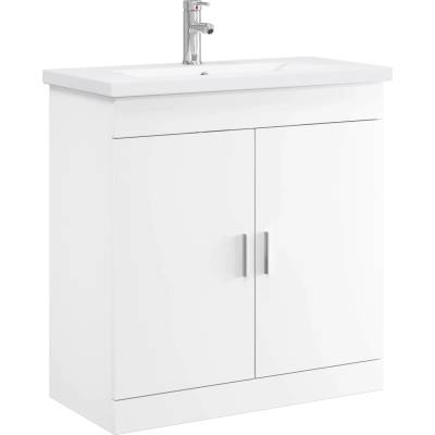 vidaXL Комплект мебели за баня Бяло 81 x 40 x 84, 5 см (3404358)