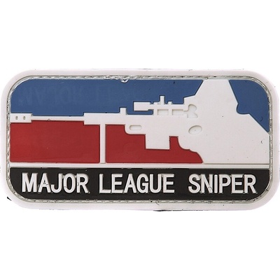 Gumená nášivka 101 Inc nápis Major League Sniper - červená